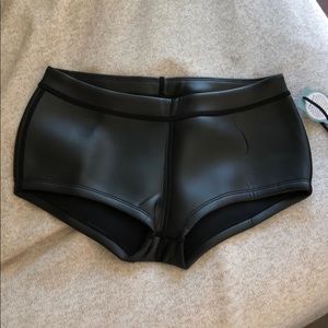 Cheeky surf shorts. Wetsuit material